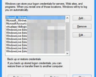 Internet Explorer Password Manager