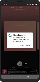 Zedge permission