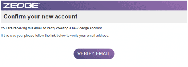 Verify Zedge account