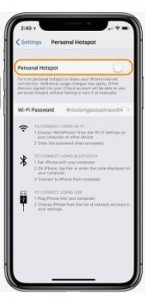 Enable Hotspot button
