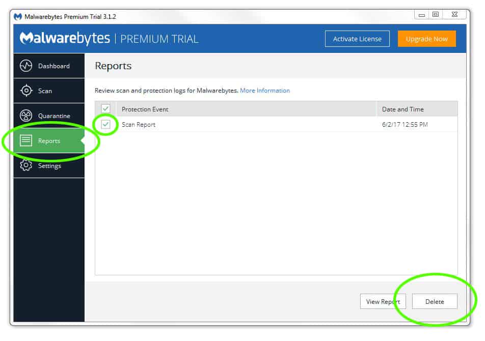 Malware bytes quarantine