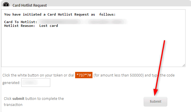 Block GTBank ATM Card