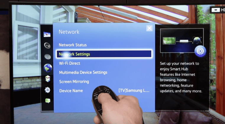 SHOWS TV being connected to the internet to enable Disney plus viewing