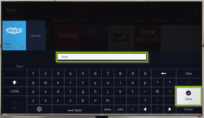 shows searchbox to find disney on TV