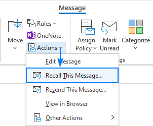 How to recall an email in Outlook