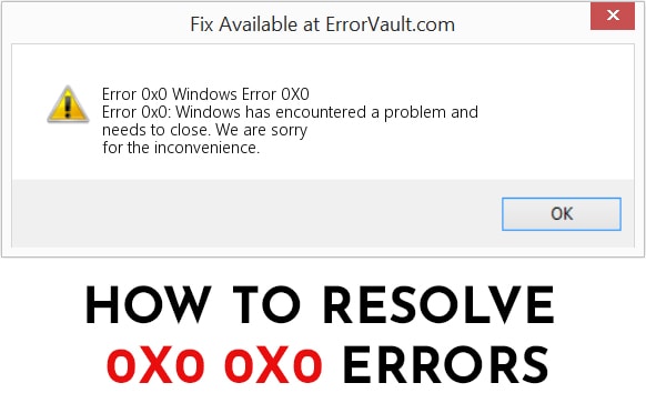 How to fix Windows Error Code 0x0 0x0