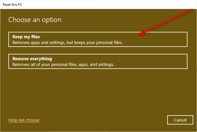 Keep my Windows file