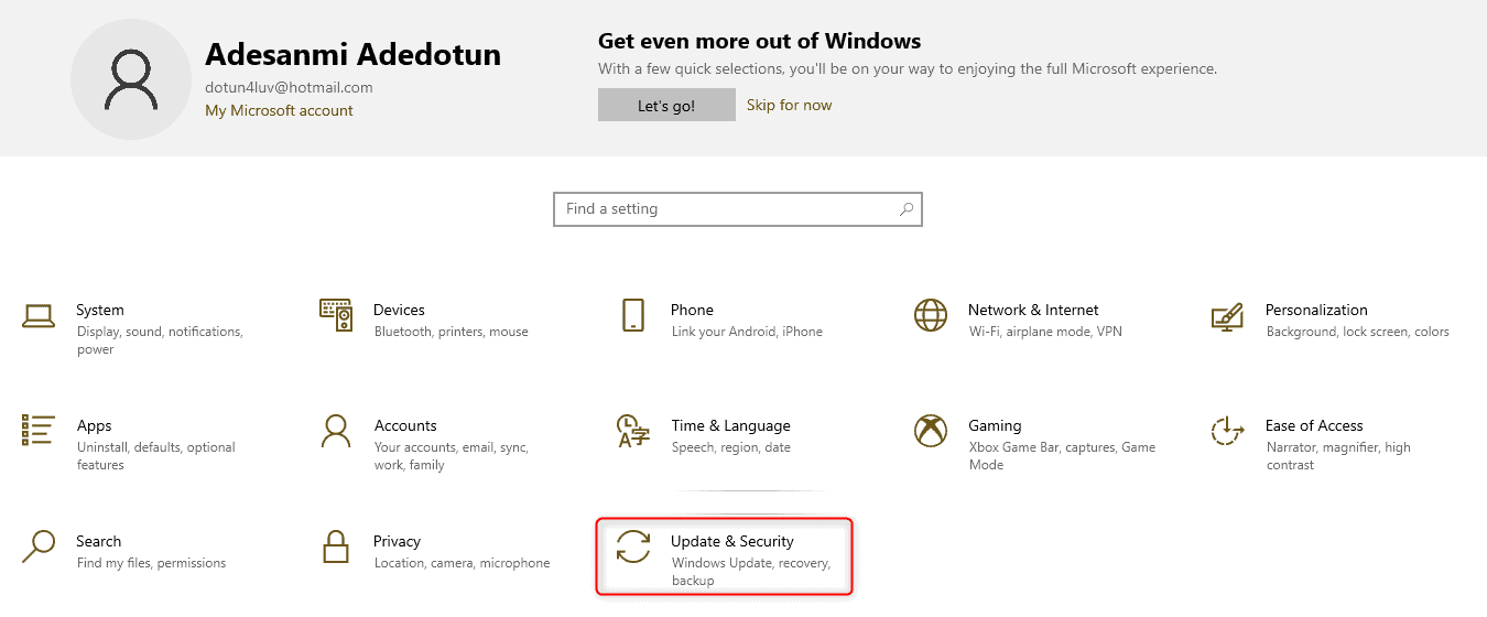 Windows Update & Security