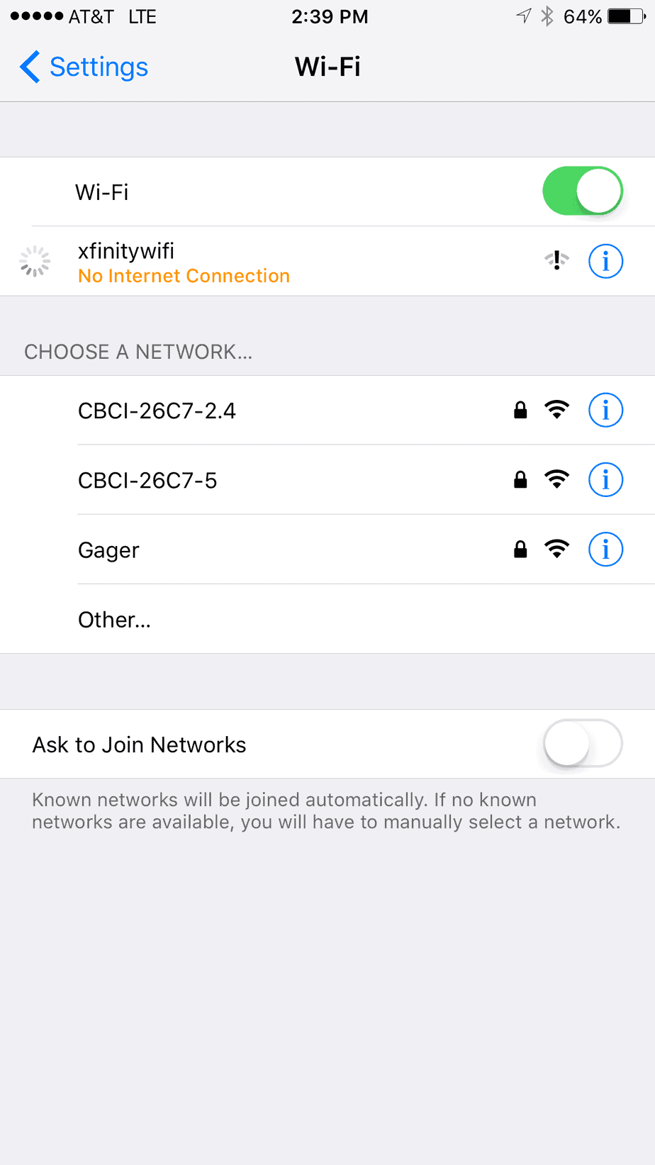 Xfinity Wifi Connected but No Internet Access