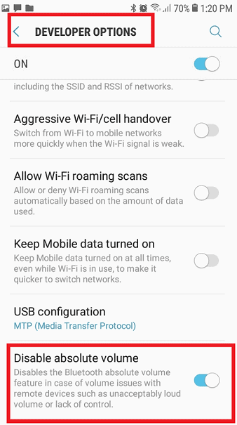 Android Disable Absolute Bluetooth Volume