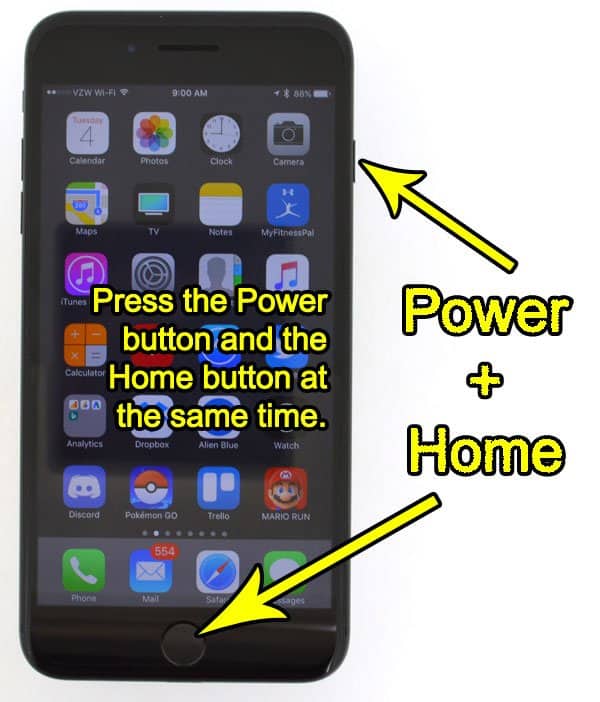 How to take screenshot iPhone 7