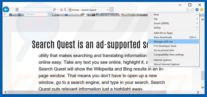 remove Web Search Quest
