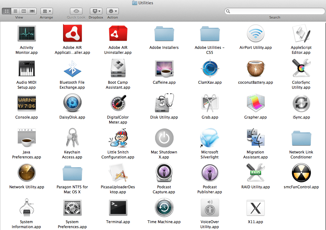 Where is Utilities Folder on Macbook