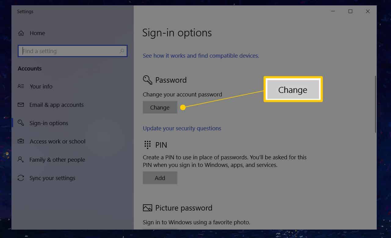 Change your Laptop Password