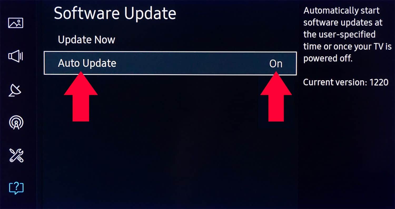 automatically update Samsung smart tv