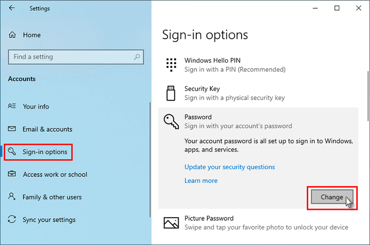 Change your Laptop Password