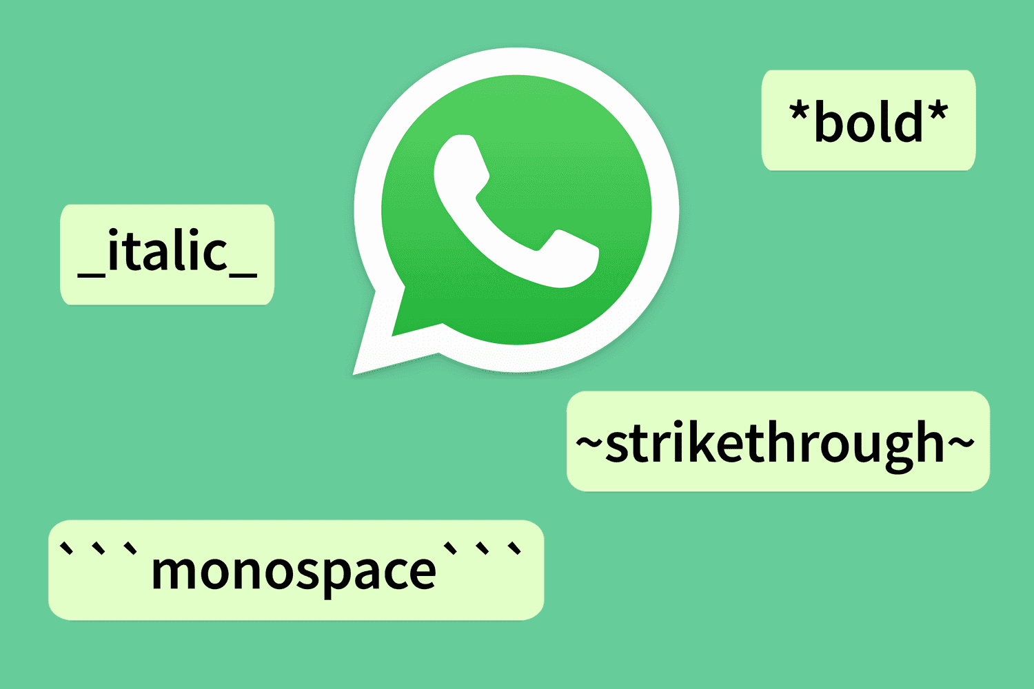use Italics and strikethrough on WhatsApp