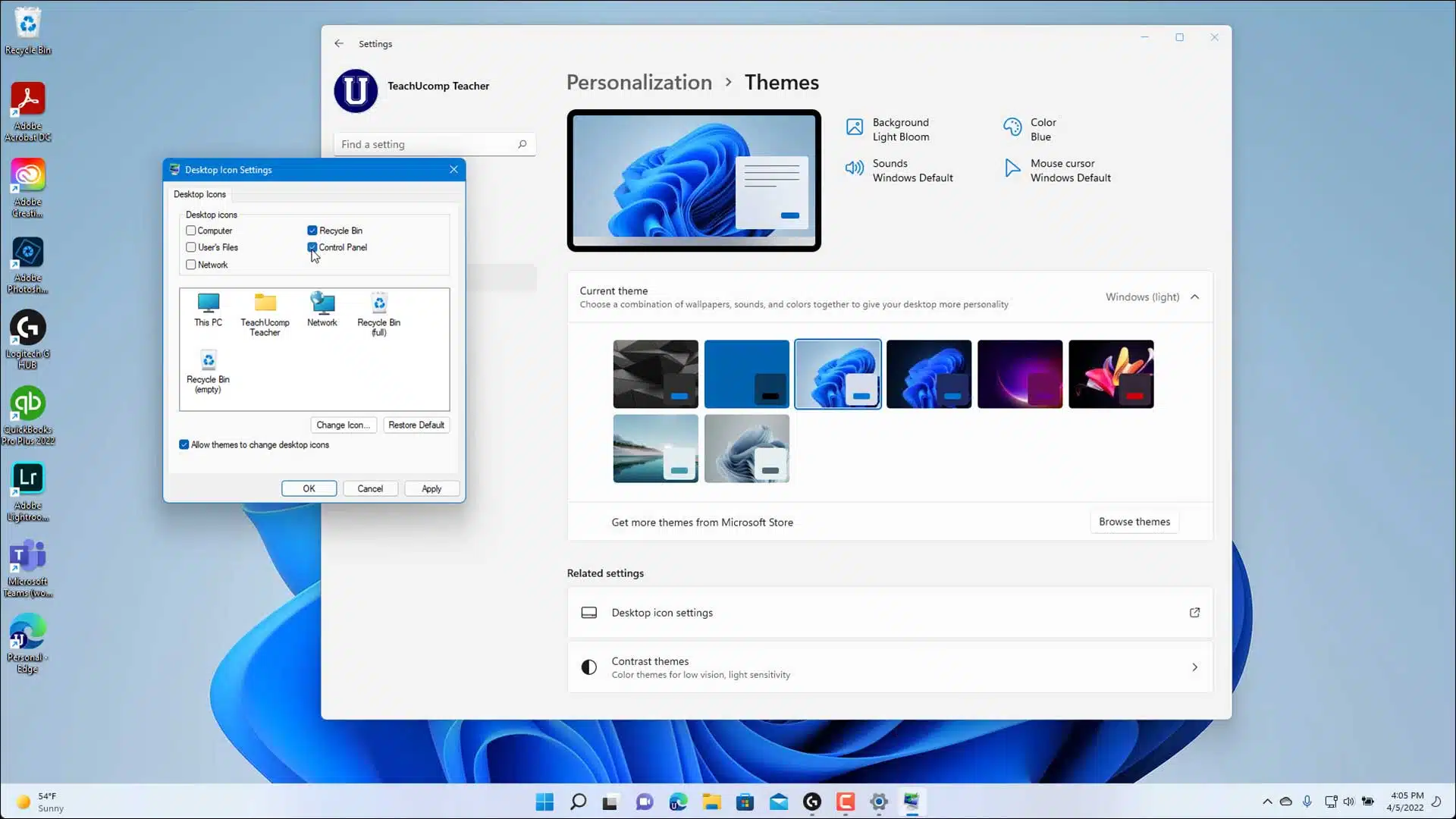 how to change themes on Windows 11