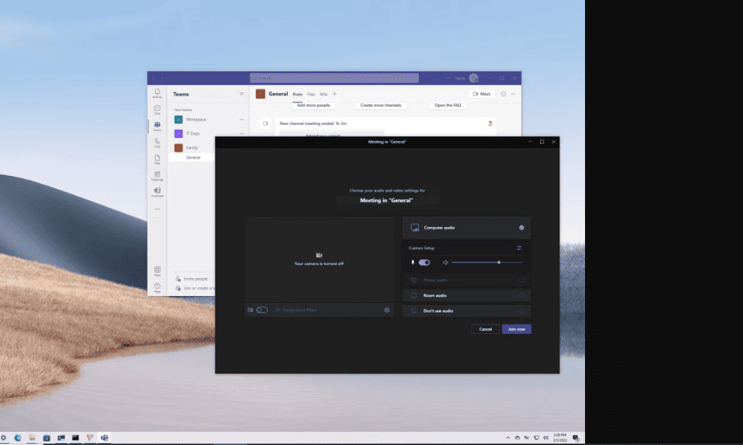 MS Teams camera not working