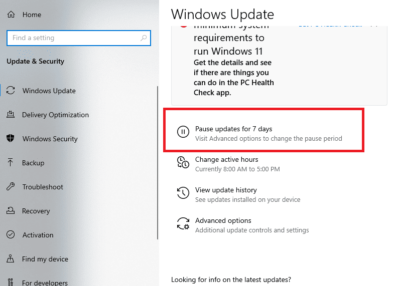 how to stop windows 11 update in windows 10