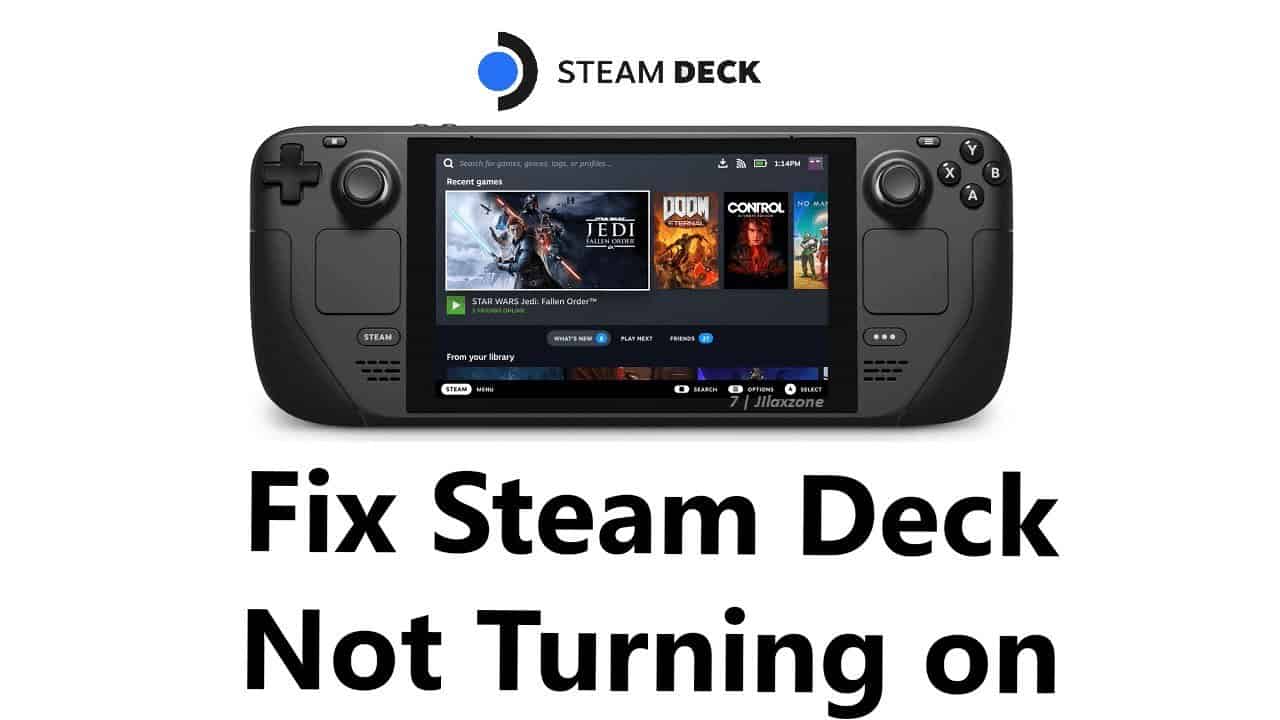 fix Steam Deck won't turn on Issue