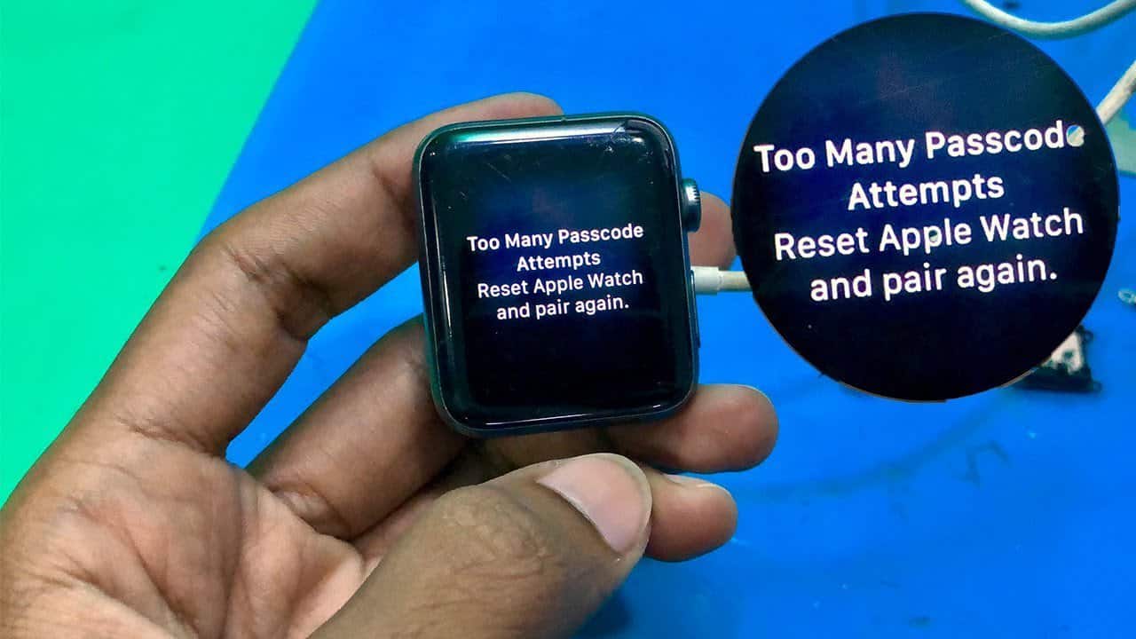 Too many Passcode Attempts reset Apple Watch and Pair Again