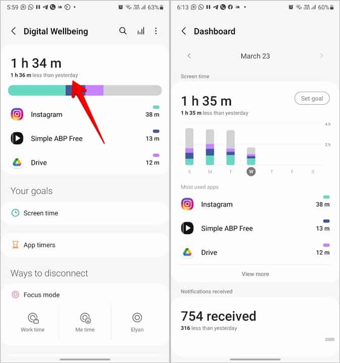check screen time